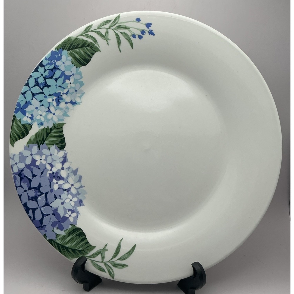 Royal Norfolk Blue Hydrangea Dinner Plates 10.5" Stoneware Floral-Set of 4 NWT